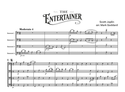 Scott Joplin arr. Mark Goddard- The Entertainer (Bassoon Quartet)- Digital Download