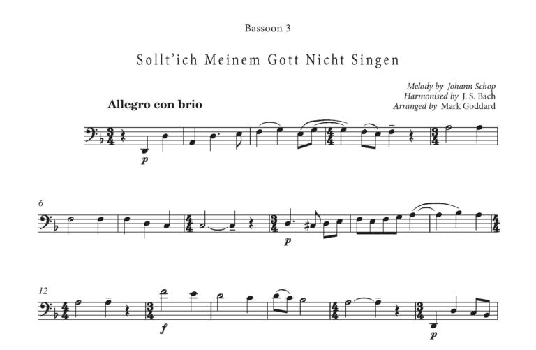 Johann Sebastian Bach arr. Mark Goddard - Bach Chorale Bassoon Collection (Bassoon Quartet)- Digital Download
