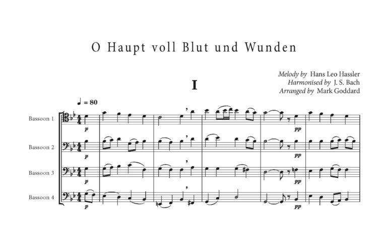 Johann Sebastian Bach arr. Mark Goddard - Bach Chorale Bassoon Collection (Bassoon Quartet)- Digital Download