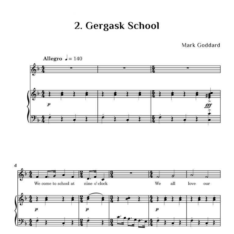 Goddard, Mark - Gergask Songs Six Songs for Primary School - (Digital Download)