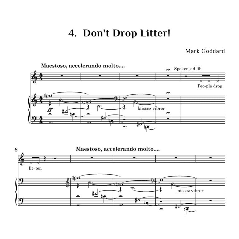 Goddard, Mark - Gergask Songs Six Songs for Primary School - (Digital Download)