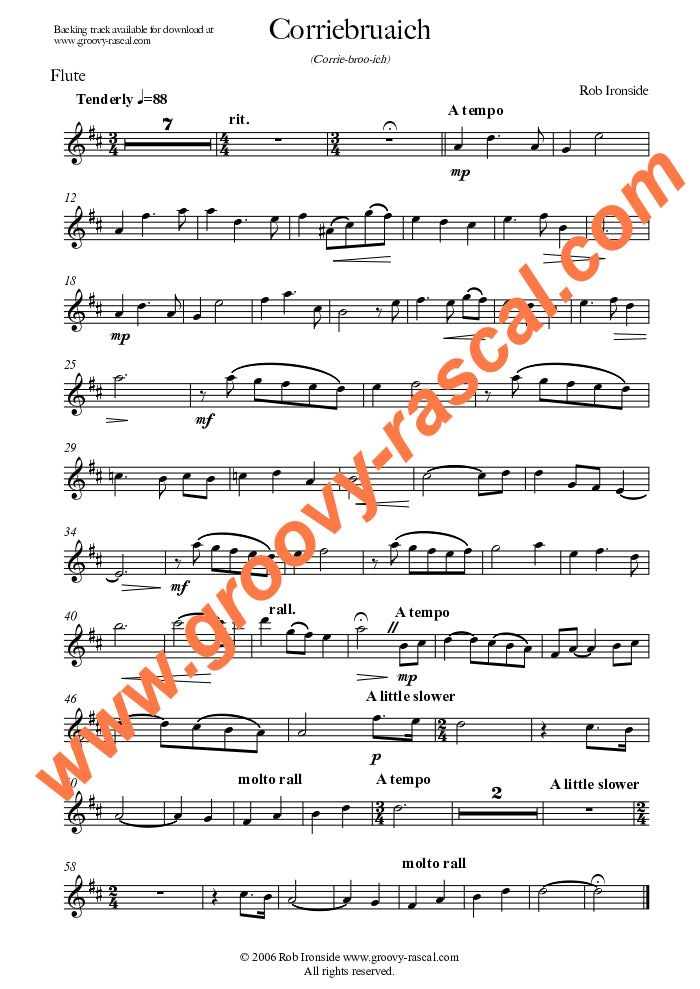 Ironside, Rob  Corriebruaich for flute and piano  - Digital Download