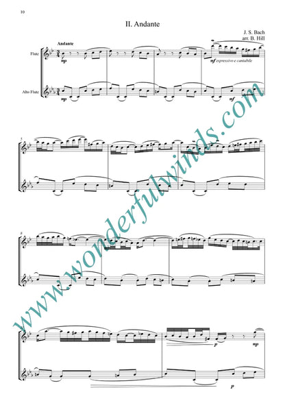 Bach, J. S. - Italian Concerto BWV 971 - for Flute and Alto Flute - (Digital Download)