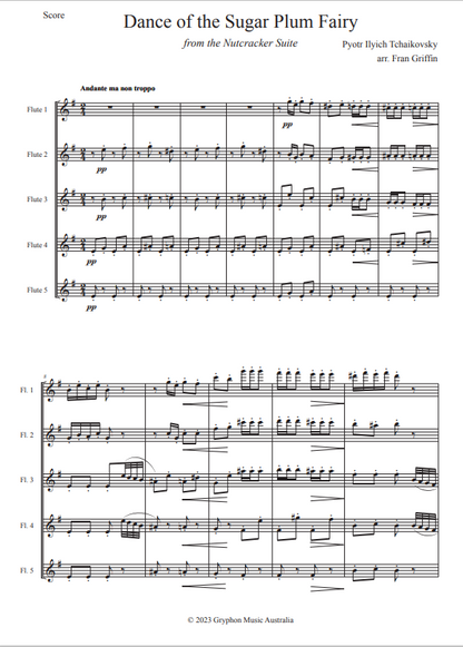 Tchaikovsky (Arr Griffin) - Dance of the Sugar Plum Fairy for 5 flutes