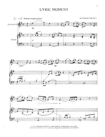 Parfrey, Raymond - Lyric Moment for alto flute and piano