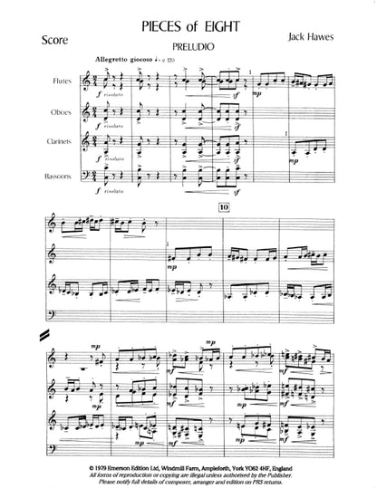 Hawes- Pieces of Eight for woodwind ensemble