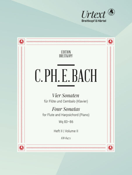 Bach, CPE - 4 Sonatas for Flute and Harpsichord (Piano) Vol. 2 (DIGITAL EDITION )