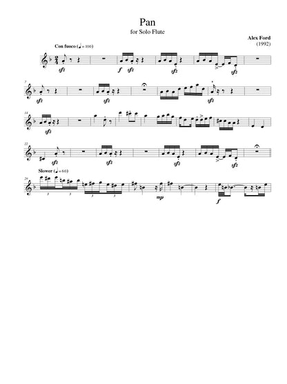 Ford - Pan for Solo Flute