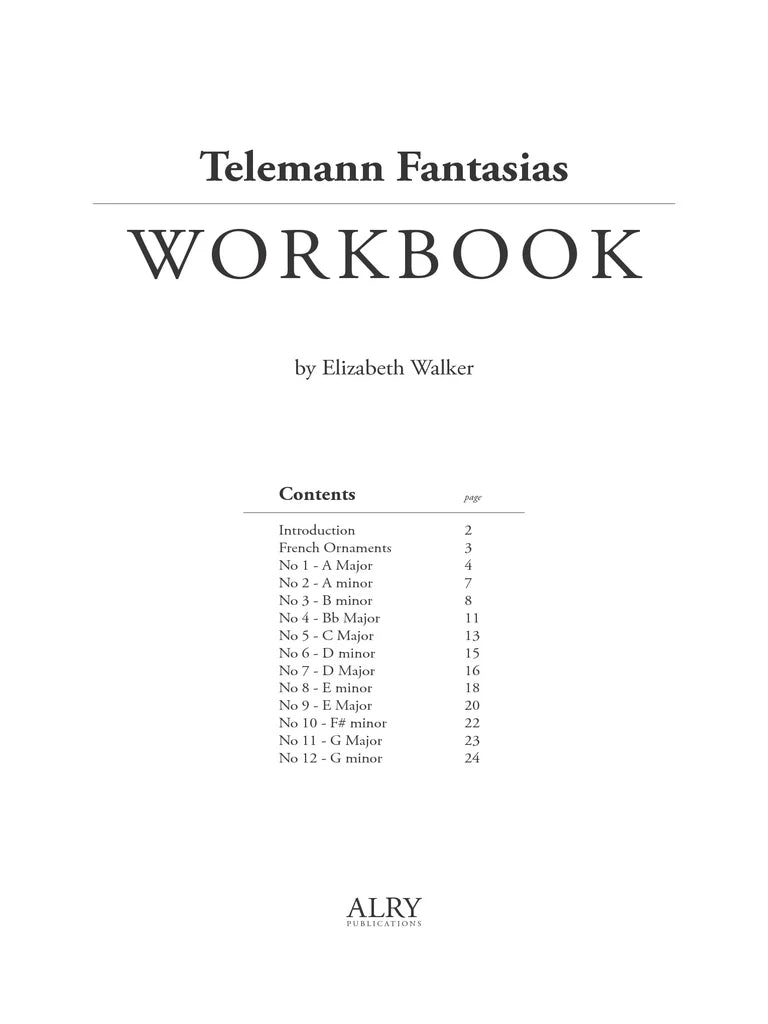 Walker - Telemann Fantasias Workbook -