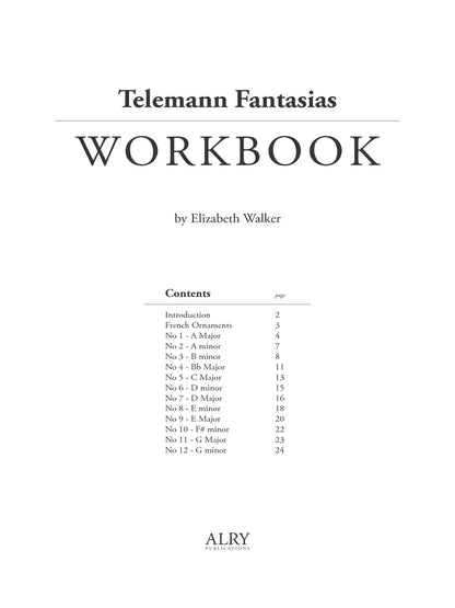 Walker - Telemann Fantasias Workbook -