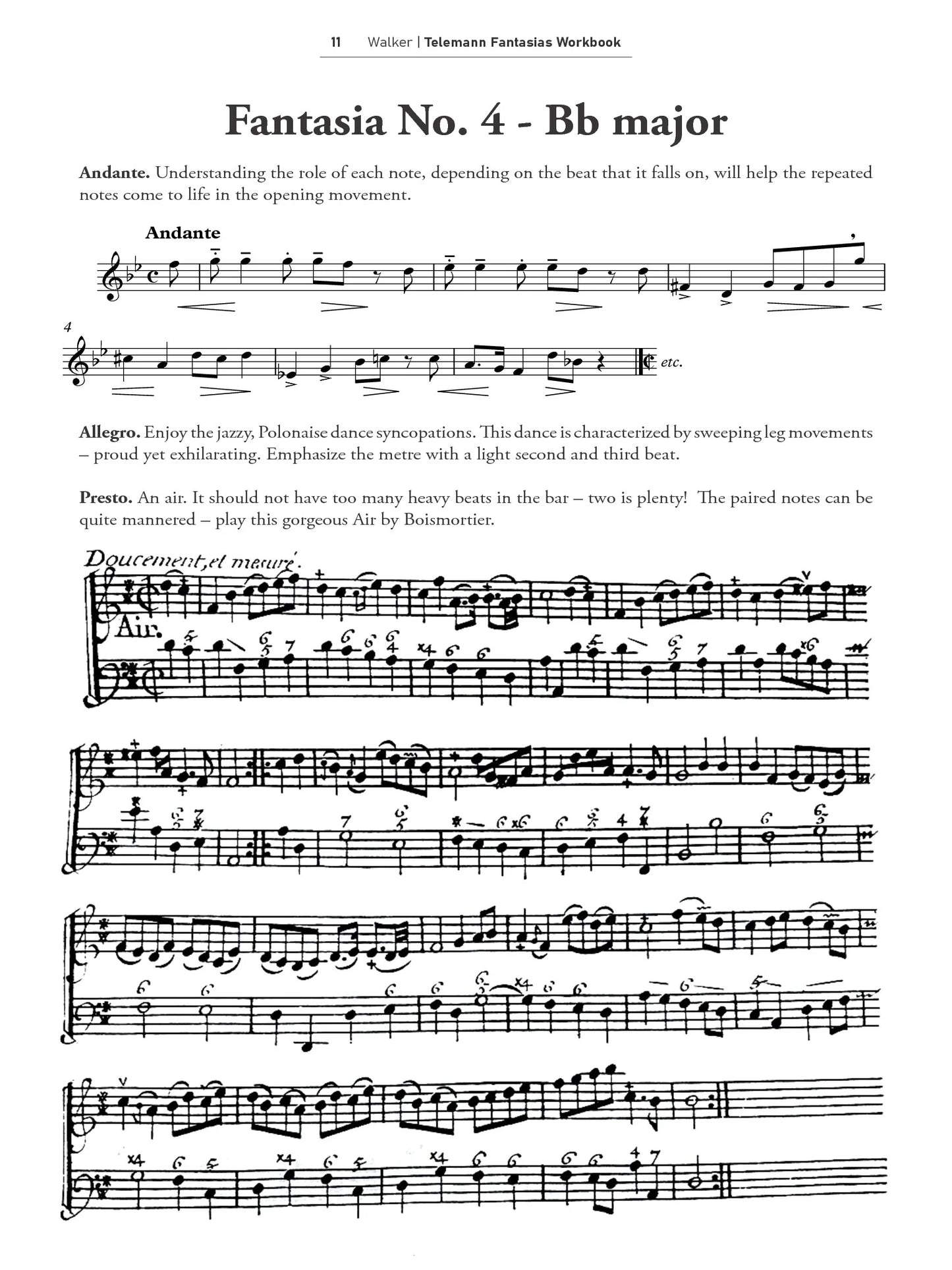 Walker - Telemann Fantasias Workbook -