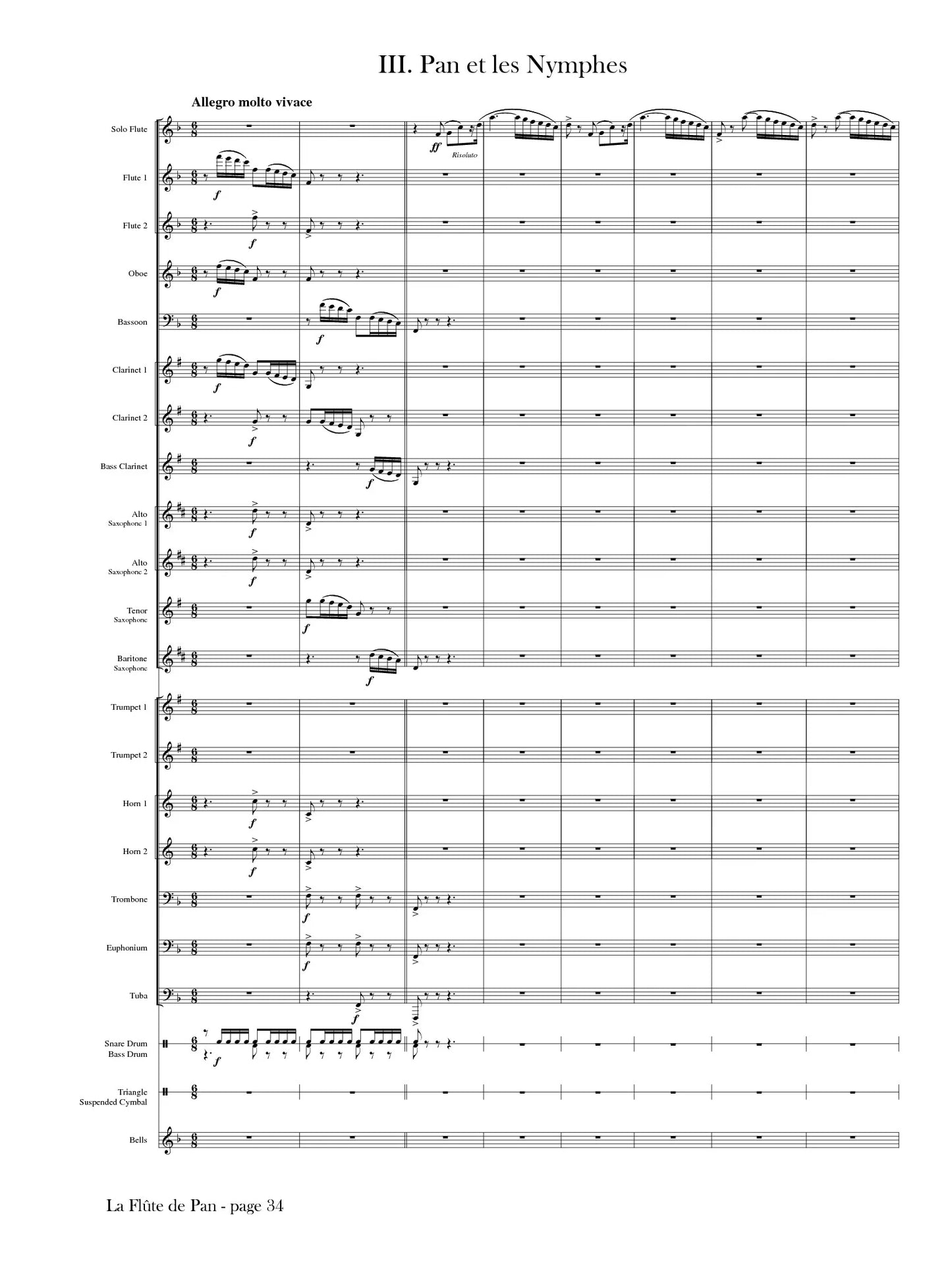 Mouquet (arr. Johnston) - La Flute de Pan (Solo Flute and Concert Band