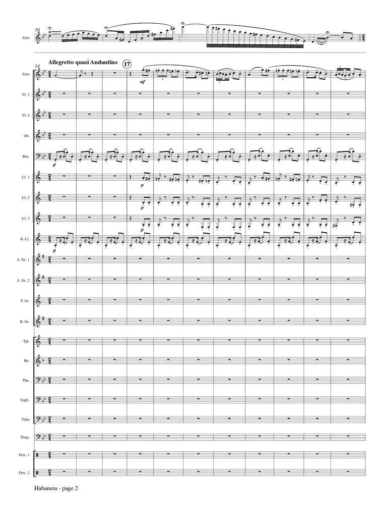 Borne (arr. Johnston) - Habanera (Solo Flute and Concert Band)