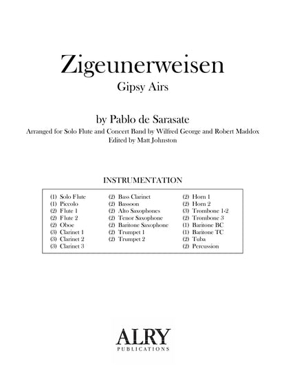 Sarasate (arr. Maddox/George) - Zigeunerweisen (Solo Flute and Concert