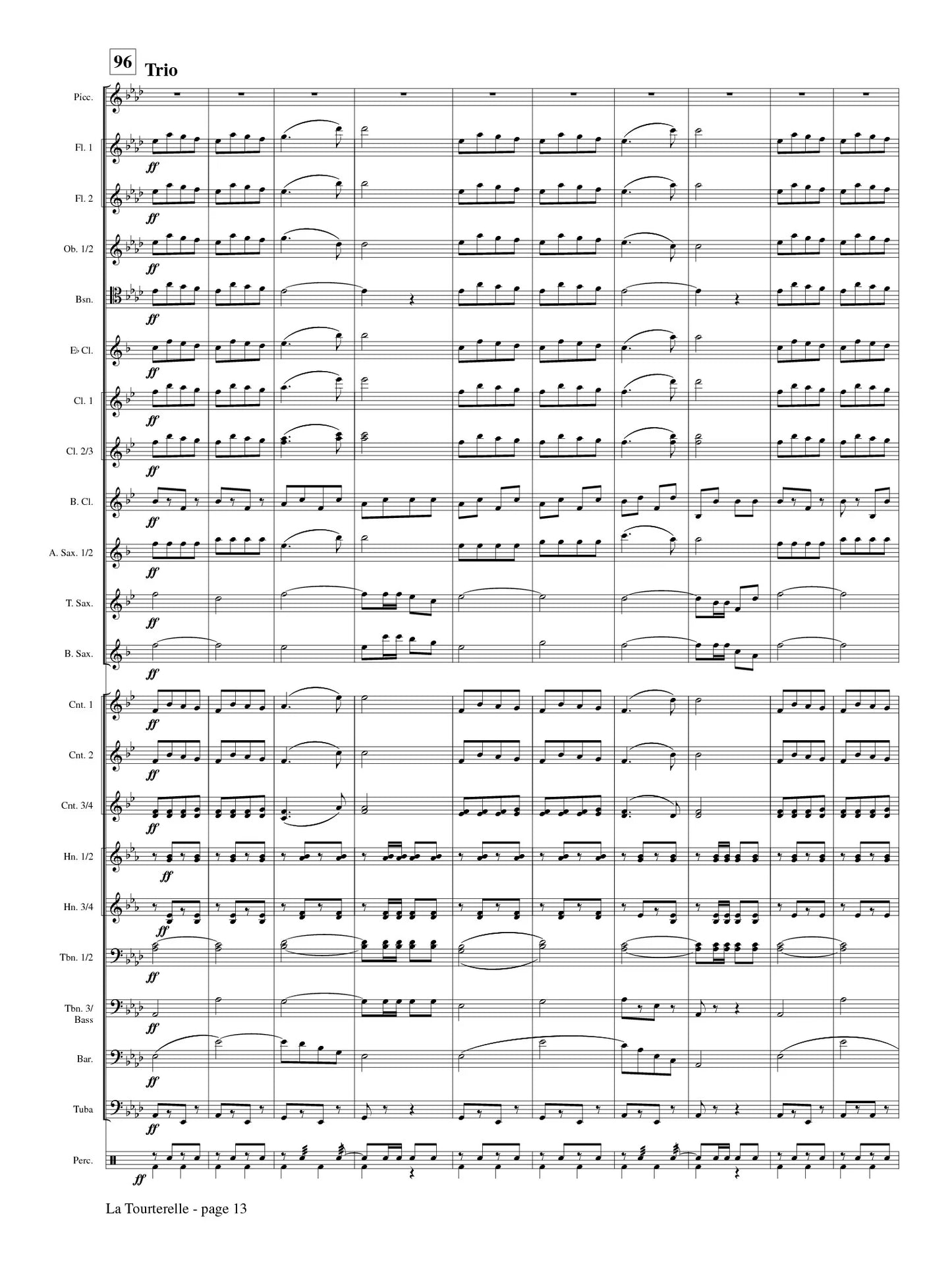 Damare (arr. Johnston) - La Tourterelle (Solo Piccolo and Concert Band