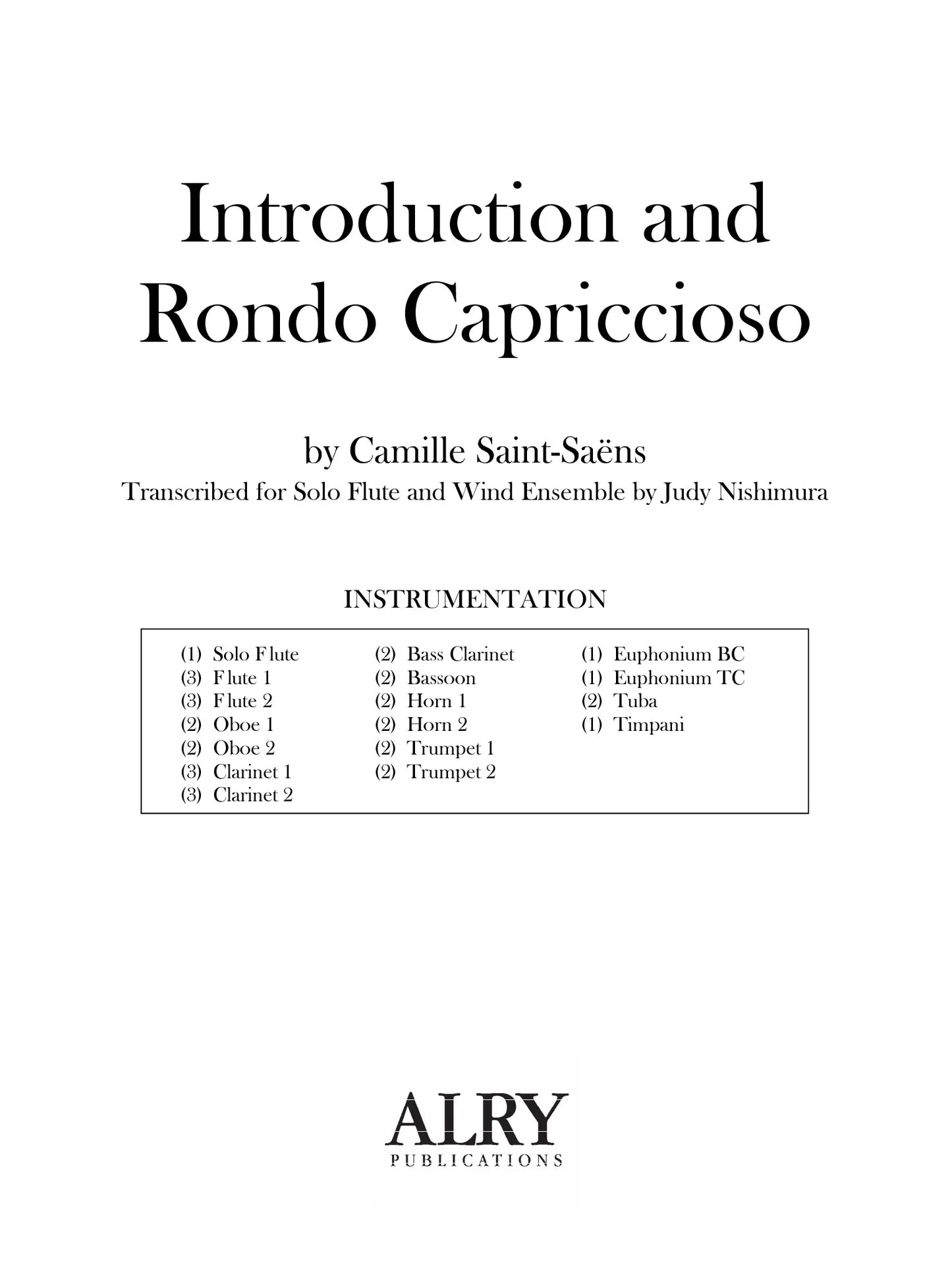 Saint-Saens (trans. Nishimura) - Introduction and Rondo Capriccioso (S