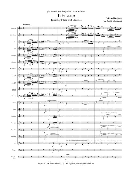 Herbert (arr. Johnston) - L'Encore for Flute, Clarinet and Concert Band