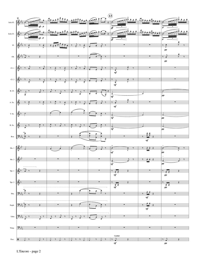 Herbert (arr. Johnston) - L'Encore for Flute, Clarinet and Concert Band