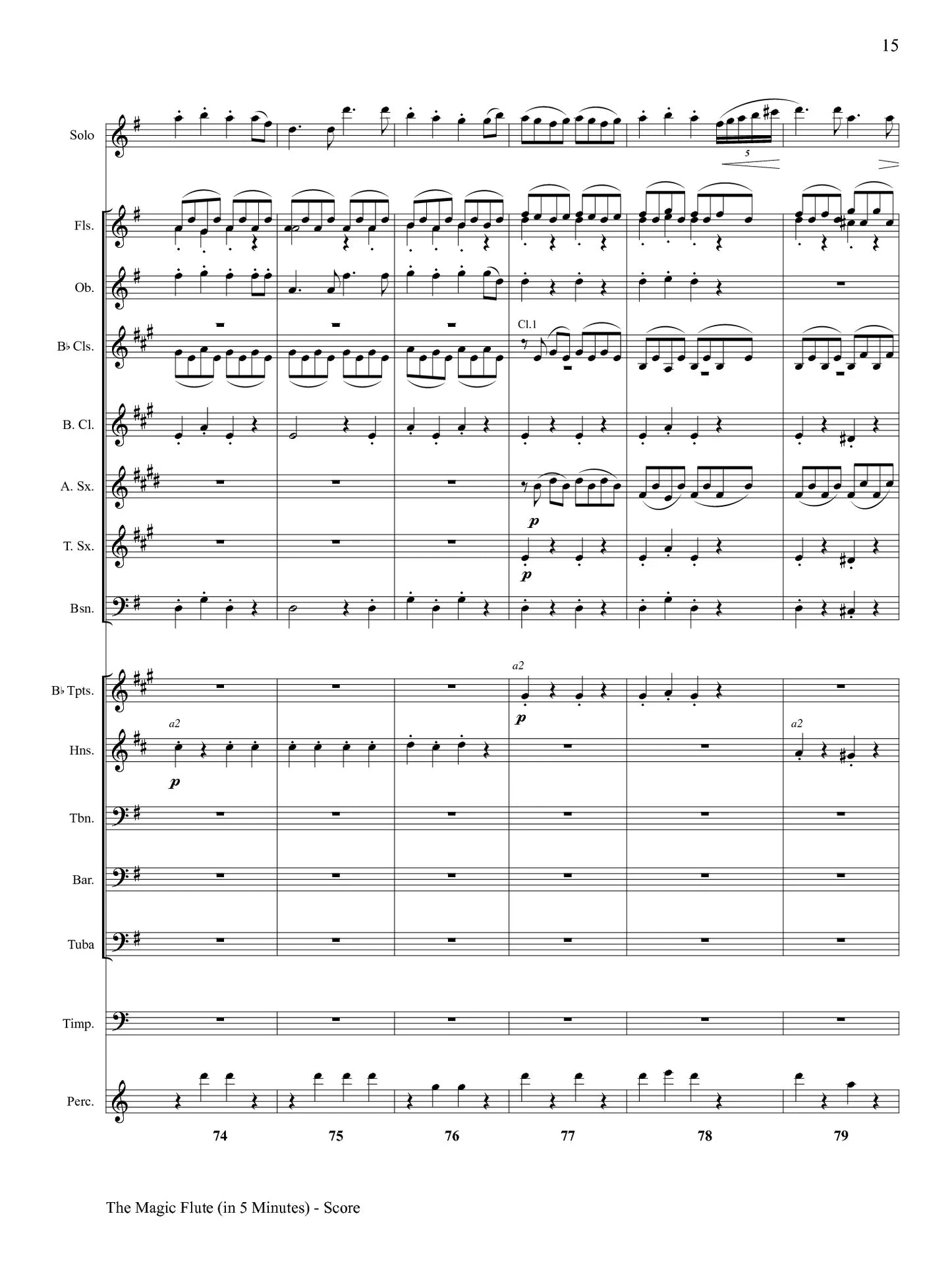 Nishimura - The Magic Flute in 5 Minutes (Solo Flute and Concert Band)