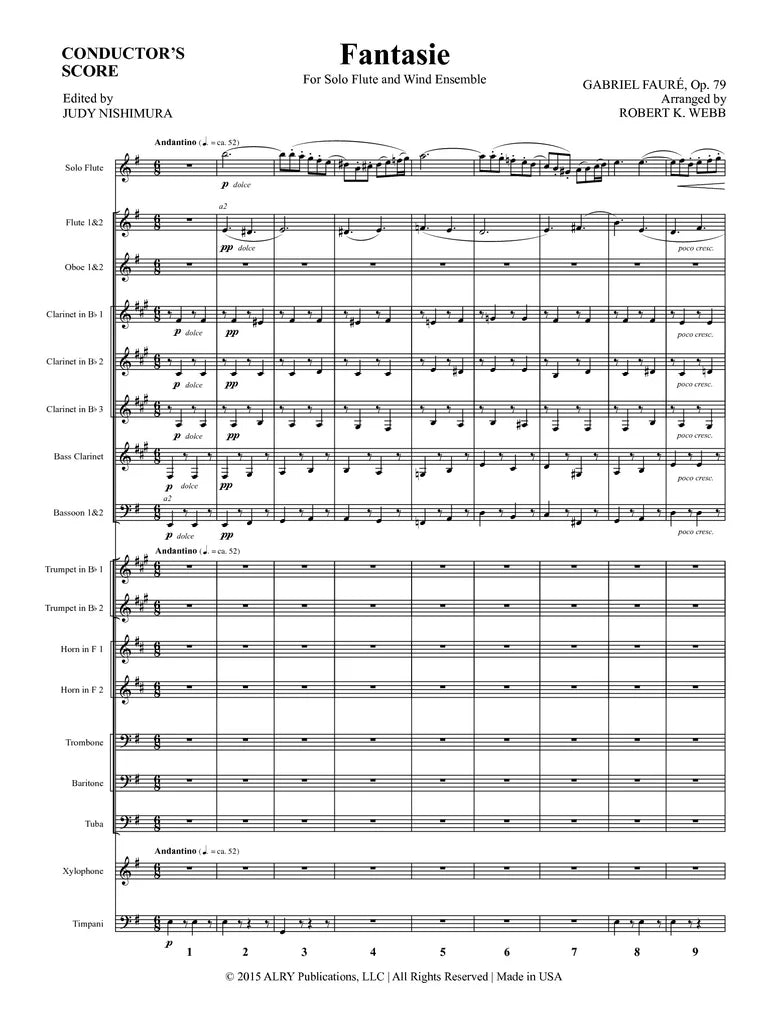 Faure (arr. Webb/Nishimura) - Fantasie (Solo Flute and Concert Band)