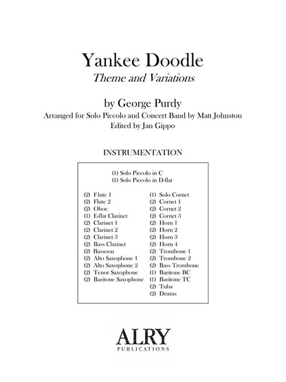 Purdy (arr. Johnston/Gippo) - Yankee Doodle for Piccolo and Concert Band