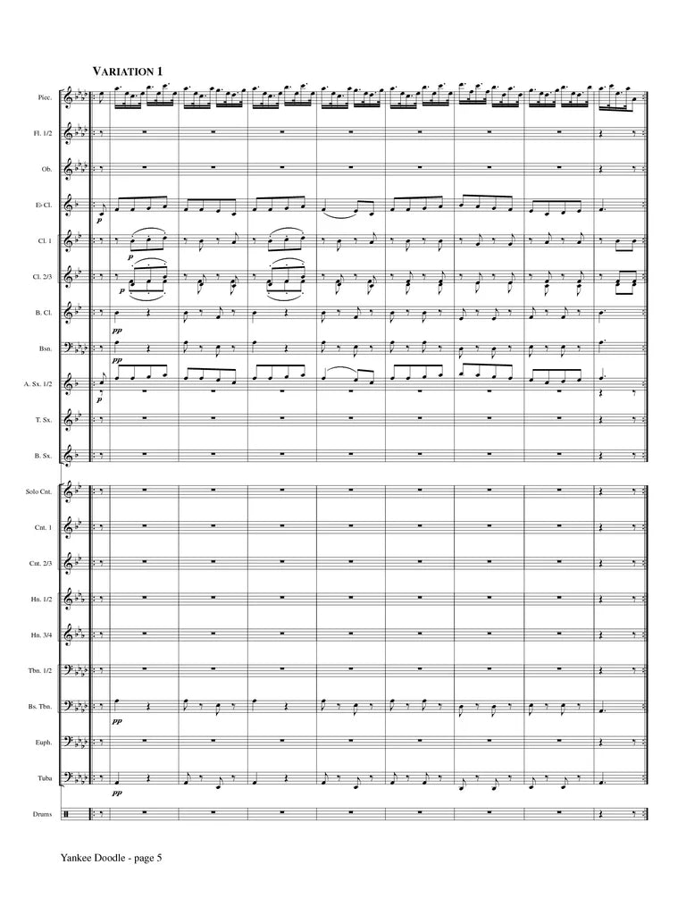Purdy (arr. Johnston/Gippo) - Yankee Doodle for Piccolo and Concert Band