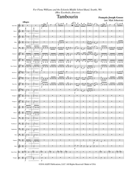 Gossec (arr. Johnston) - Tambourin (Flute and Concert Band)