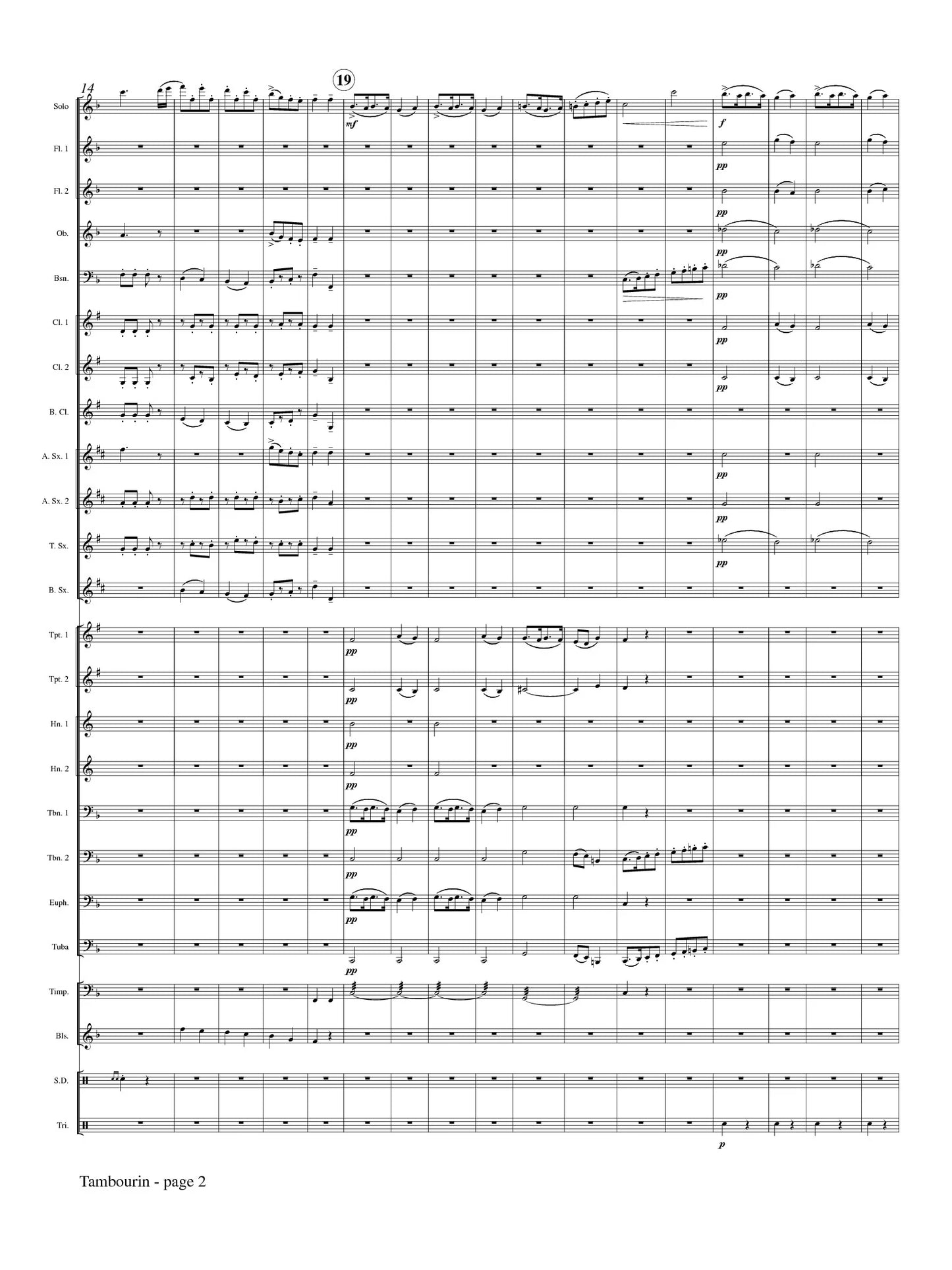 Gossec (arr. Johnston) - Tambourin (Flute and Concert Band)
