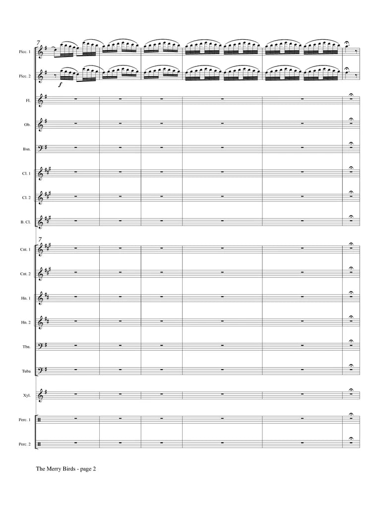 Cox (arr. West) - The Merry Birds (Two Piccolos and Wind Ensemble)