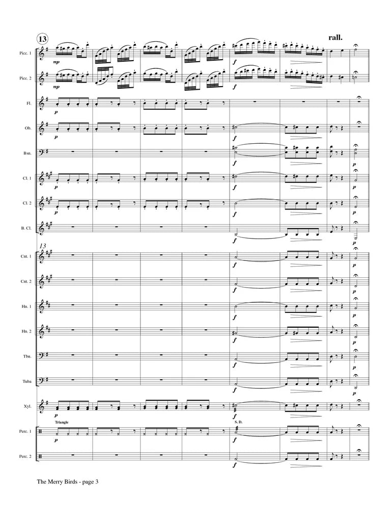 Cox (arr. West) - The Merry Birds (Two Piccolos and Wind Ensemble)
