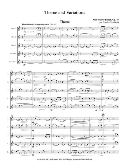 Beach (arr. Saathoff) - Theme and Variations, Op. 80 for Flute Quintet