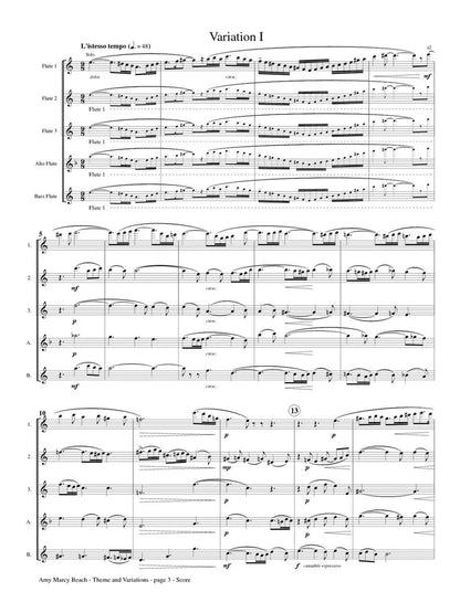 Beach (arr. Saathoff) - Theme and Variations, Op. 80 for Flute Quintet