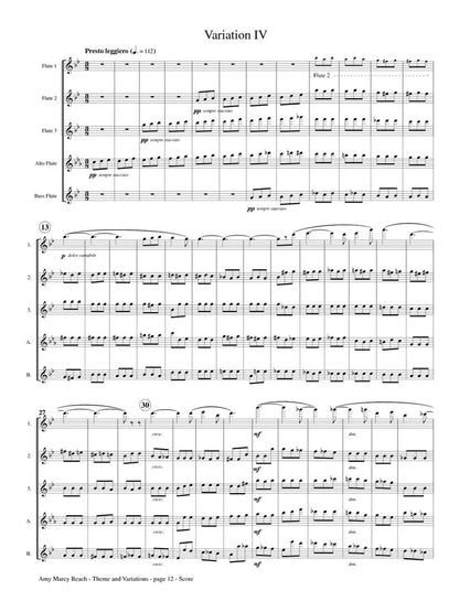 Beach (arr. Saathoff) - Theme and Variations, Op. 80 for Flute Quintet