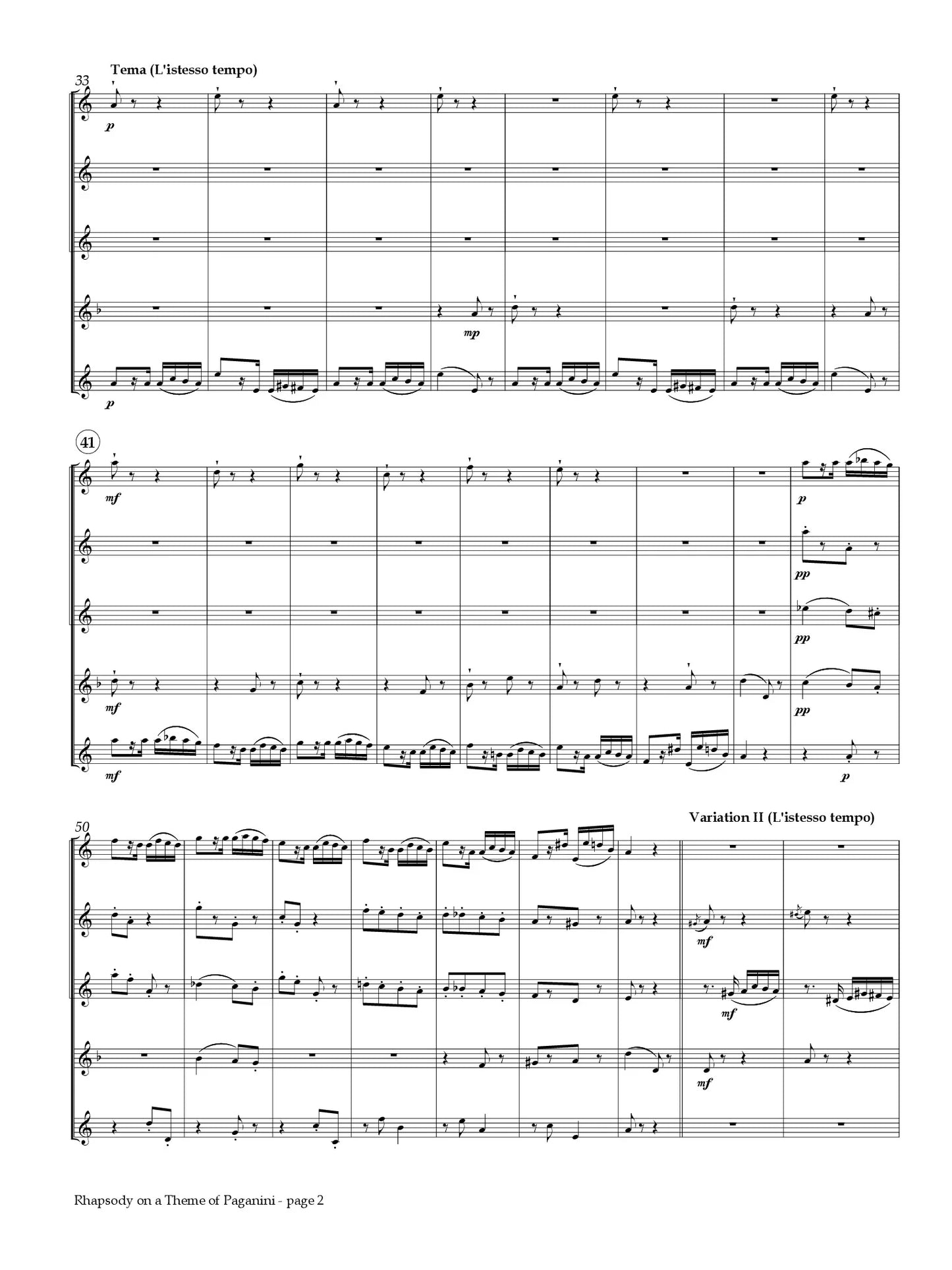 Rachmaninoff (arr. Hinze) - Rhapsody on a Theme of Paganini (Flute Choir)