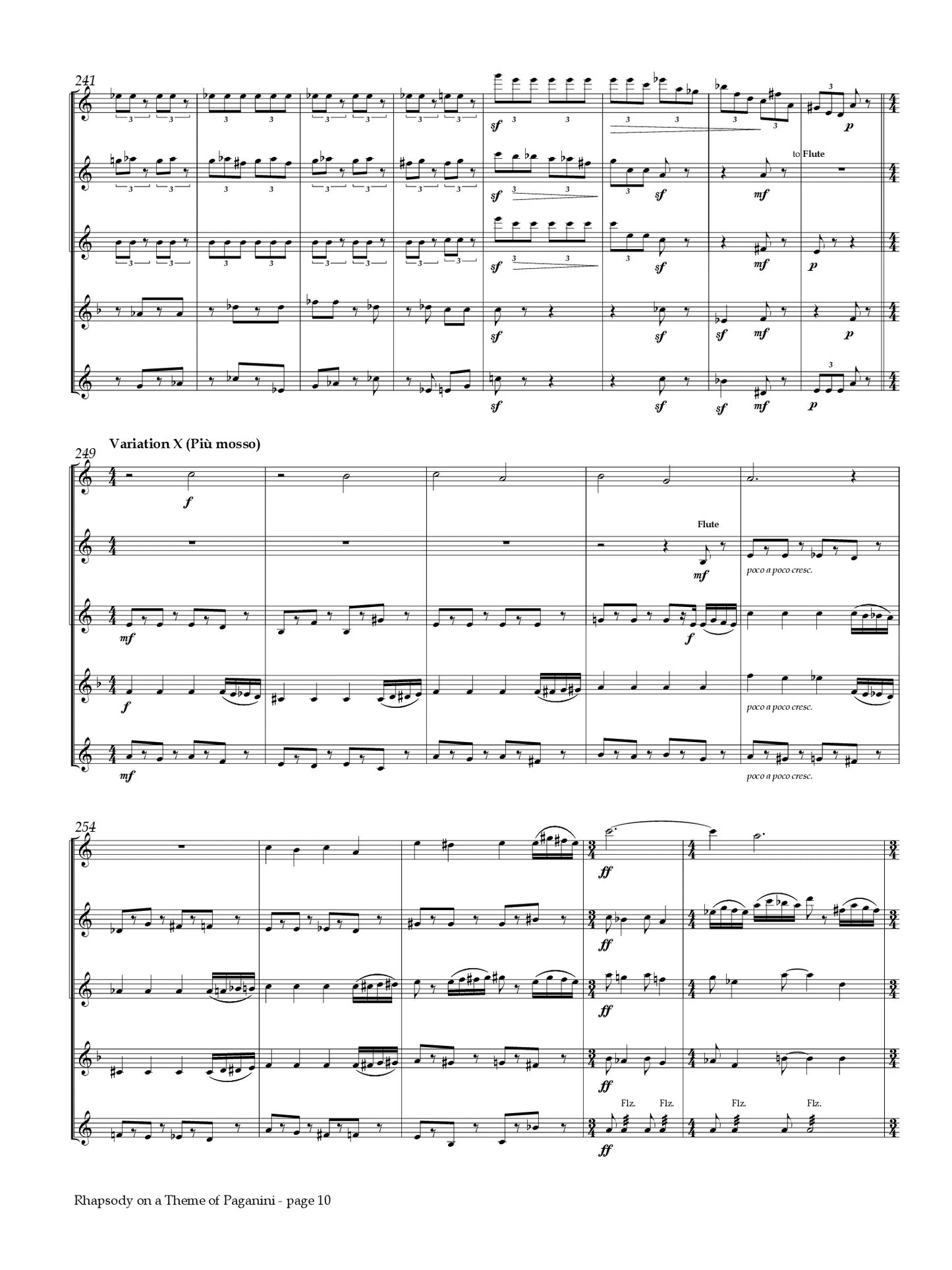 Rachmaninoff (arr. Hinze) - Rhapsody on a Theme of Paganini (Flute Choir)
