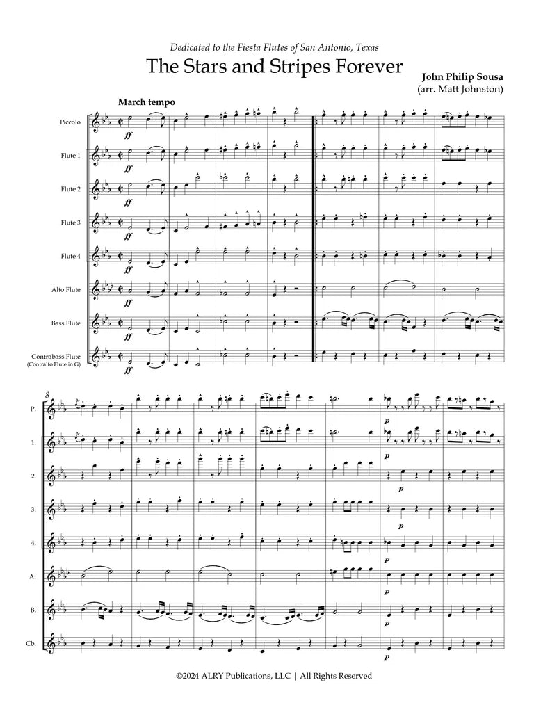 Sousa (arr. Johnston) - The Stars and Stripes Forever for Flute Choir