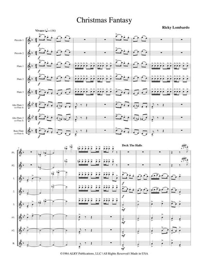 Lombardo - Christmas Fantasy for flute ensemble