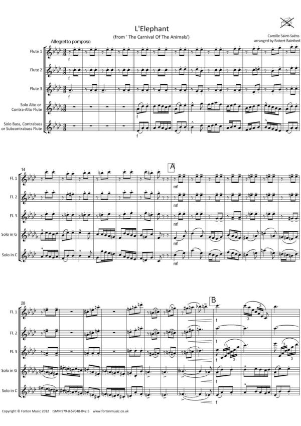 Rainford - Show Pieces for Low Flutes -  Solo low flute with flute ensemble - Digital Download