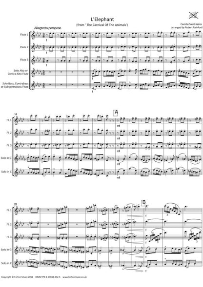 Rainford - Show Pieces for Low Flutes -  Solo low flute with flute ensemble - Digital Download