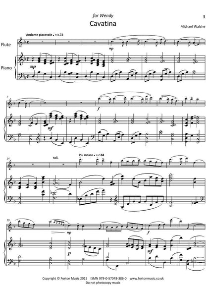 Walshe, Michael - Cavatina and Villanelle for flute and piano (Digital Download)