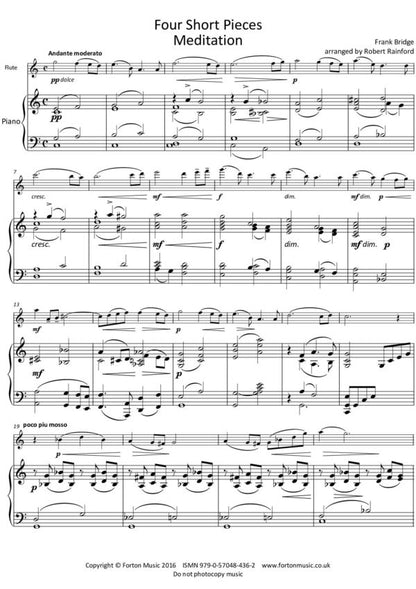 Bridge, F - Four short pieces  for flute and piano (Digital Download)