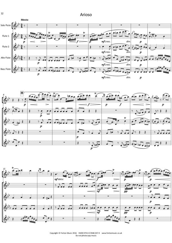 Quantz Concerto No. 161 in G QV5:174 for solo flute and flute Quartet - Digital Download