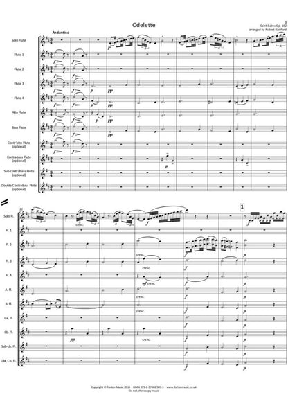 Saint-Saens, Camille  - Odelette for solo flute and flute ensemble - Digital Download