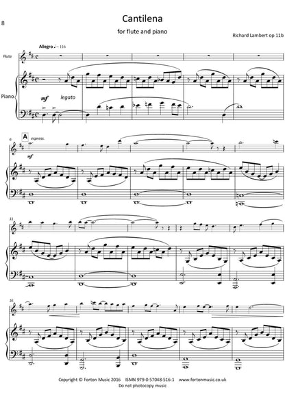 Lambert, Richard Cameos for flute and piano (Digital Download)