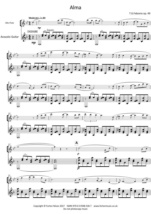 Febonio, Tom   - Alma for Alto Flute and Piano/Guitar - Digital Download