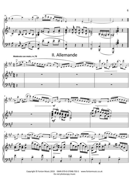 Cafolla,- Suite de Danses  for flute and piano (Digital Download)