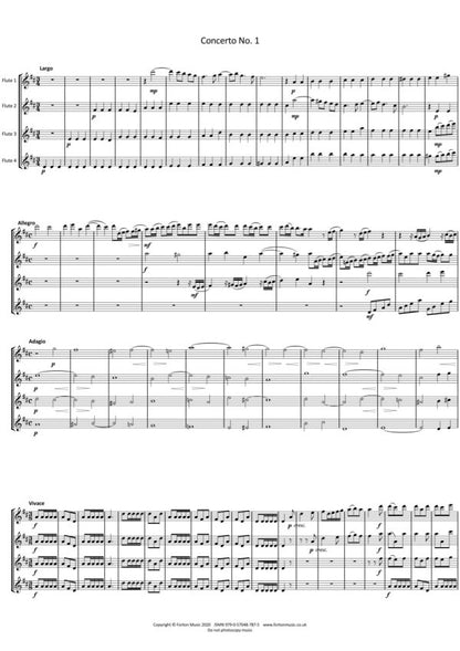 Telemann - 4 Concerti for flute quartet - Digital Download