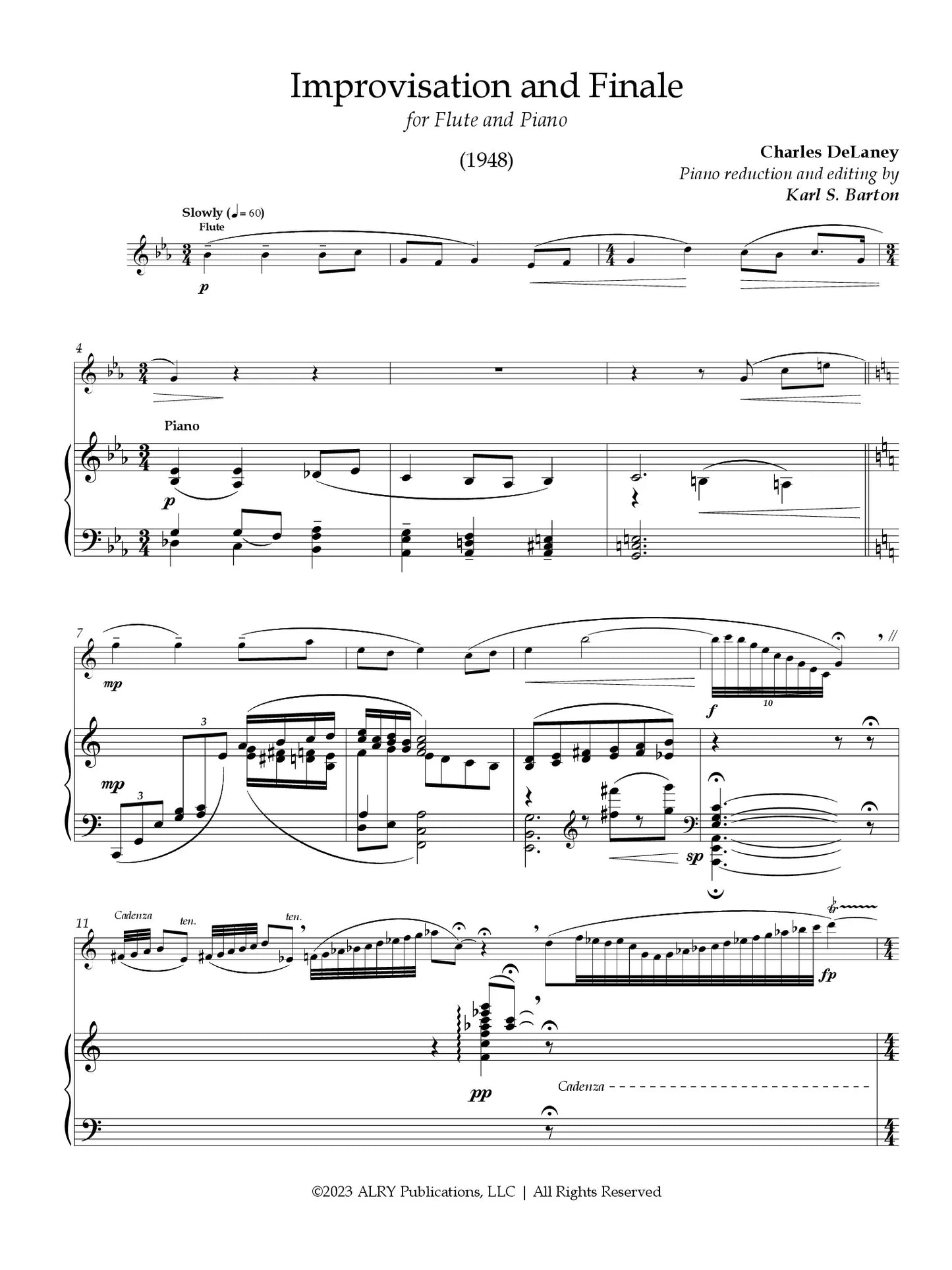 DeLaney - Improvisation and Finale for Flute and Piano