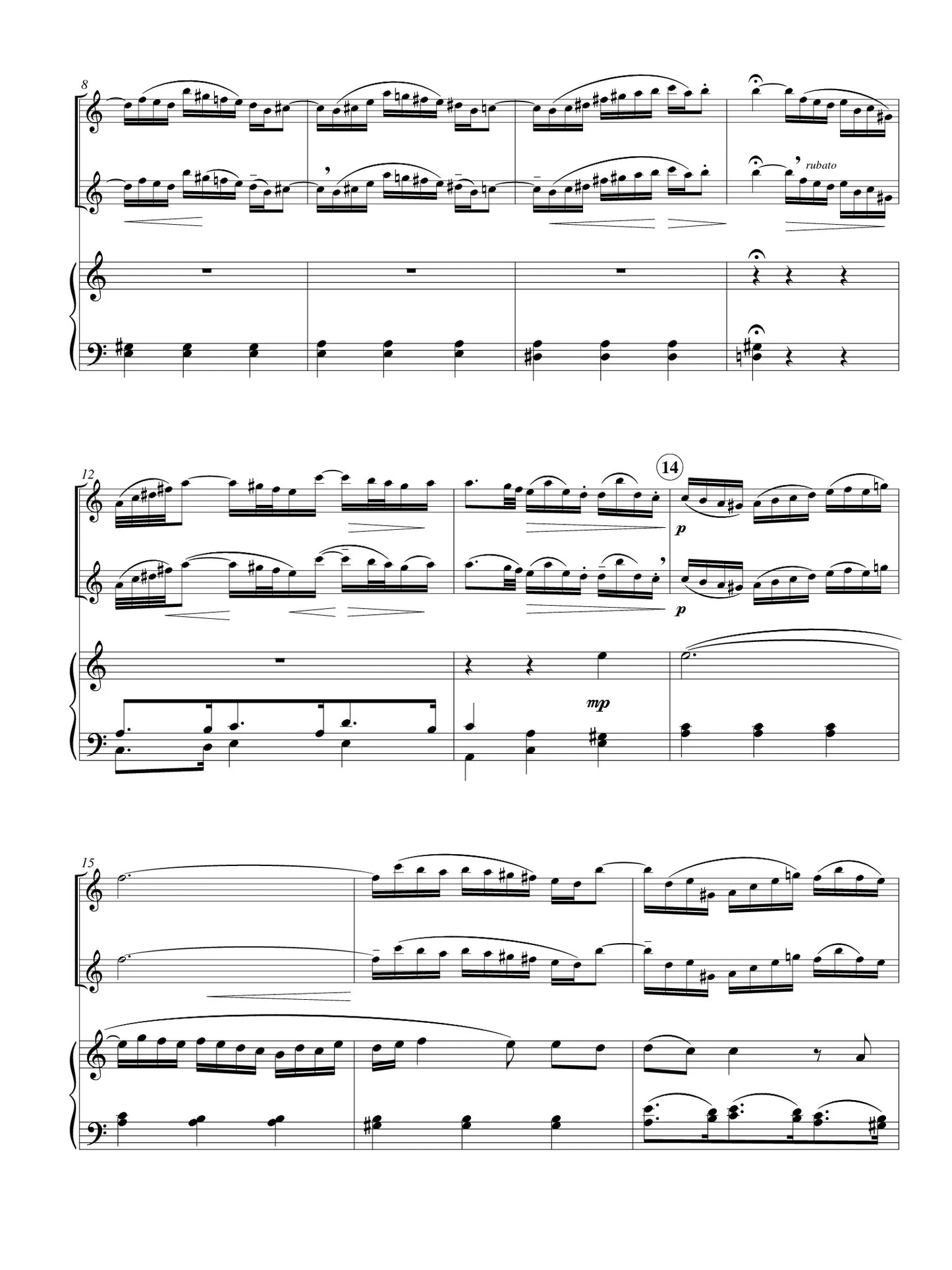 Bach (arr. Walker) - Aus Liebe will mein Heiland sterben for Flute and Piano