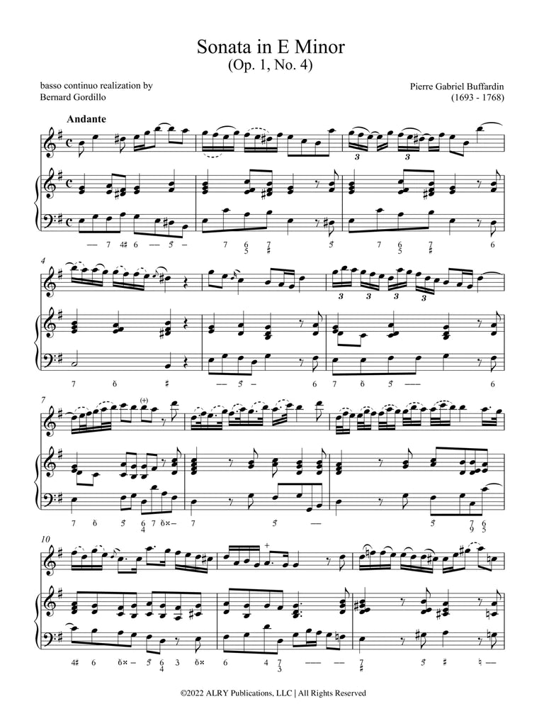 Buffardin (ed. Brabants) - 3 Sonatas from Op. 1 for Flute and Basso Co